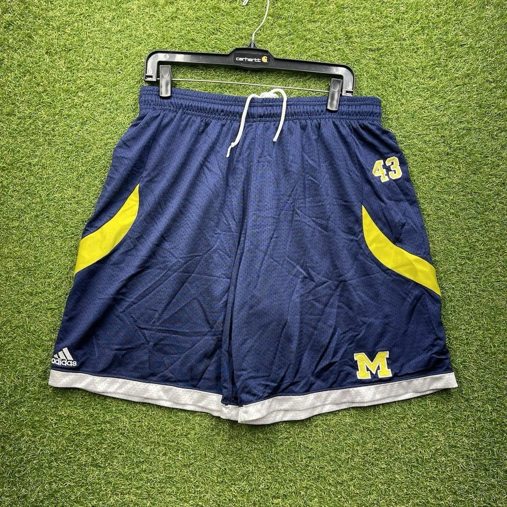 Michigan Wolverines Adidas Shorts Mens Extra Large Team Issued Basketball Y2K